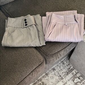 SHEIN Gray and Pink Striped Women's Trousers Set